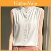Womens Sleeveless Tank Top With High Neck Acetate Fabric For Office Wear