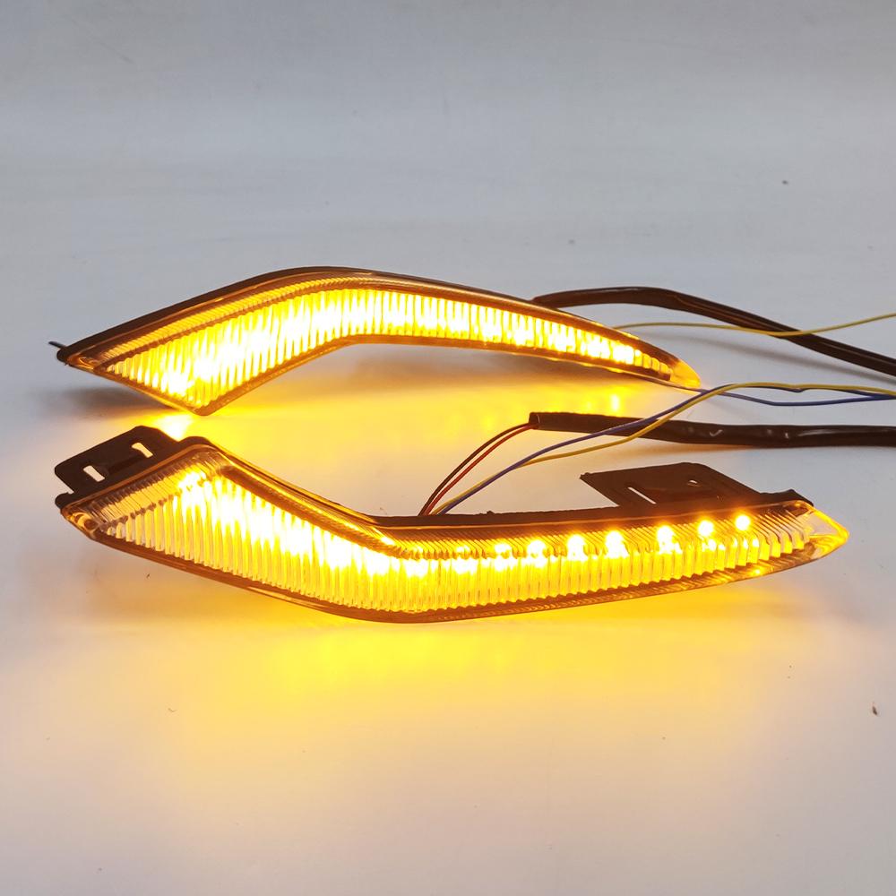 Compatible with 19-21 Corolla L/LE/XLE LED Daytime Running Light DRL Turn Signal Lamp 2PCs, White Amber Blue