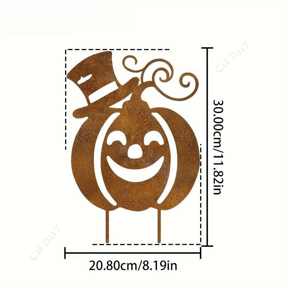 Металлическая садовая статуя тыквы на тему Хэллоуина