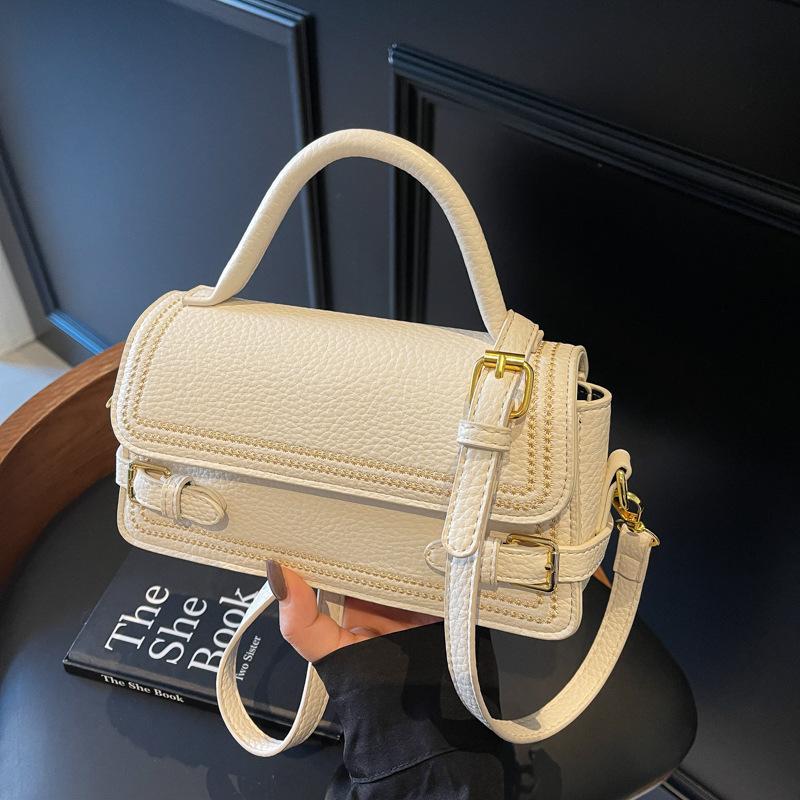 Retro fashion simple texture handbag spring new versatile shoulder messenger bag small square bag women