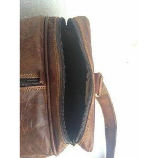 Men Brown Vintage Handmade Travel Luggage Duffle Gym Bags Tote Goat Leather