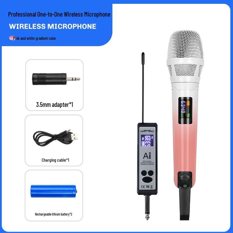 New Dual Wireless Microphone for Home, KTV, Stage, Live Streaming with Anti-Howling Noise Reduction and Sound Card Compatibility