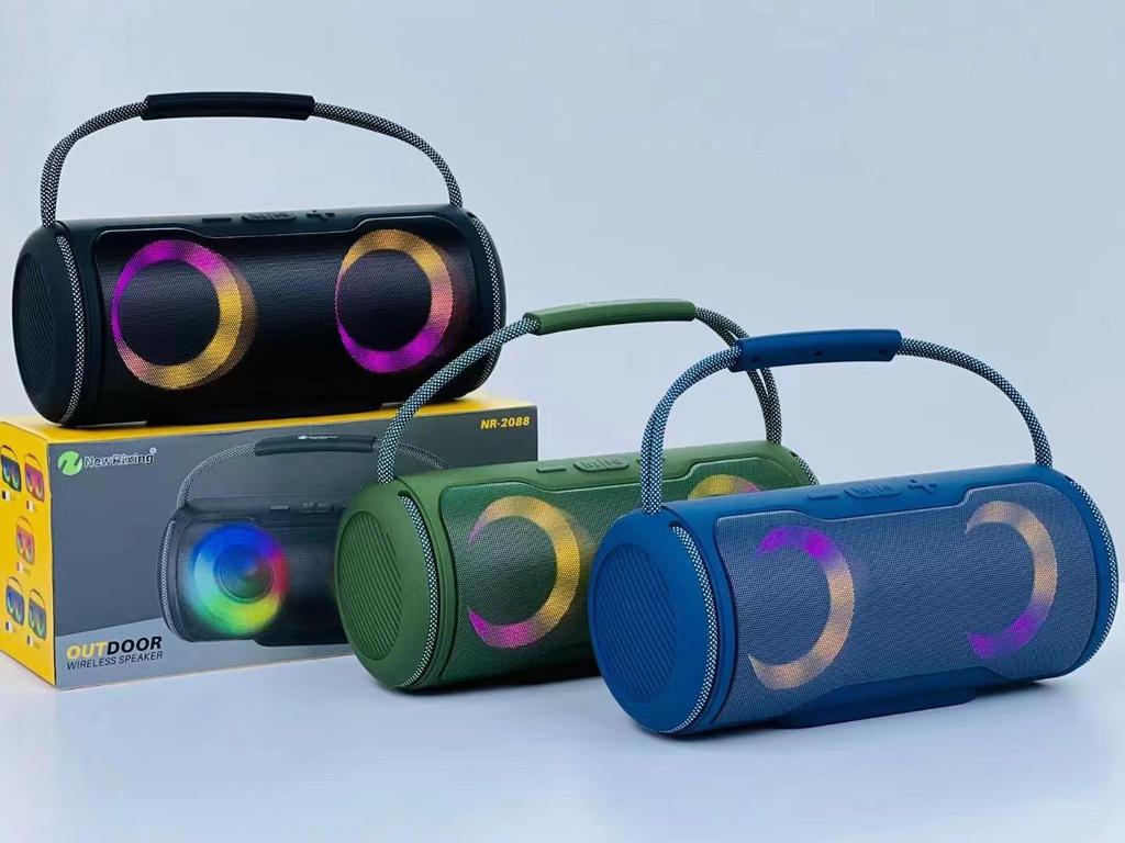 Bluetooth Outdoor Speaker with Lights NR2088 - Portable Wireless Speaker with Subwoofer