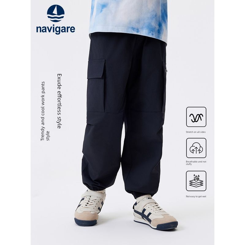 Navigare Italy Boys' Cargo Pants 2026 Spring Thin Children's Pants Outdoor Casual