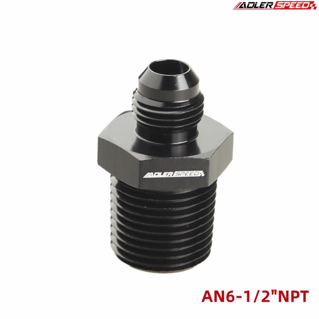 AN3/AN4/AN6/AN8/AN10/AN12 To 1/8" / 1/4" 3/8" 1/2" 3/4" 1"NPT Straight Fuel Hose Adapter Pipe Thread Fitting Black