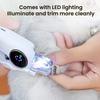 Cortador e Lixador Elétrico Recarregável para Unhas de Cachorro 2 em 1 Pet Clippers And Grinder USB Aparador de Garras com LED