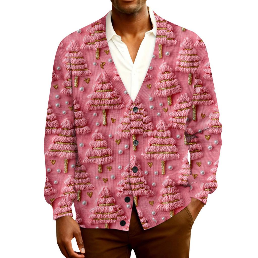 Men's Ribbed Knit Long-Sleeve Cardigan