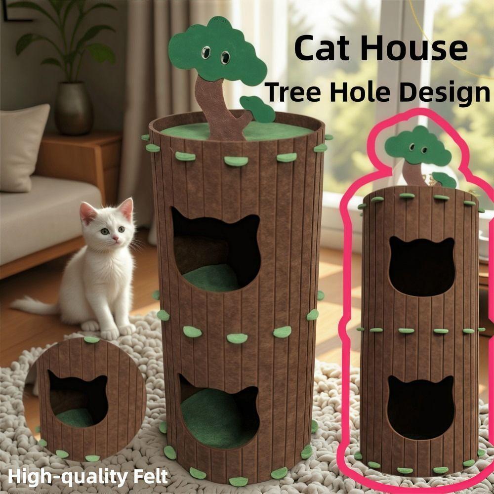 All-in-one Cat Castle House 2-layer Cat Bed New Cat House  Cat Furniture