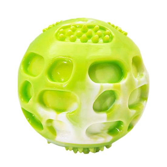 

Скрипучий мяч для собаки Домашние животные Резиновая жевательная игрушка Нетоксичный Устойчивый к укусам Мяч для апортировки Способствует здоровью зубов для агрессивных жевателей Веселье в помещении и на улице зелёный