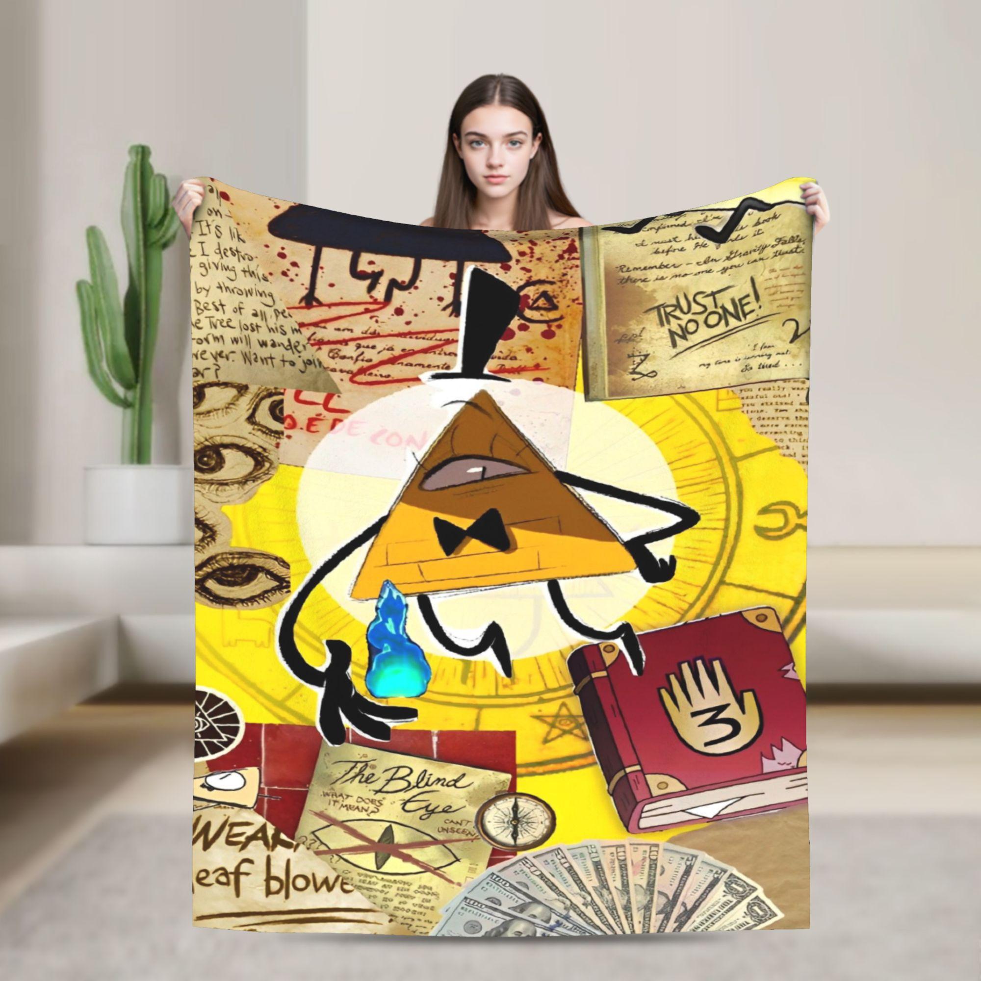 Пледы с изображением Гравити Фолз (Аниме Мультфильм) Плюшевые Потрясающие Теплые Пледы для Дома Ресторана Весна Осень 130cmx150cm