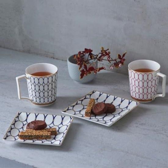 Wedgwood Officiële Bruiloftsinpakking Renaissance Goud Mokbeker Paar 300ml Roze Blauw Servies Cadeau Feest Cadeau Paar Geïmporteerd Product