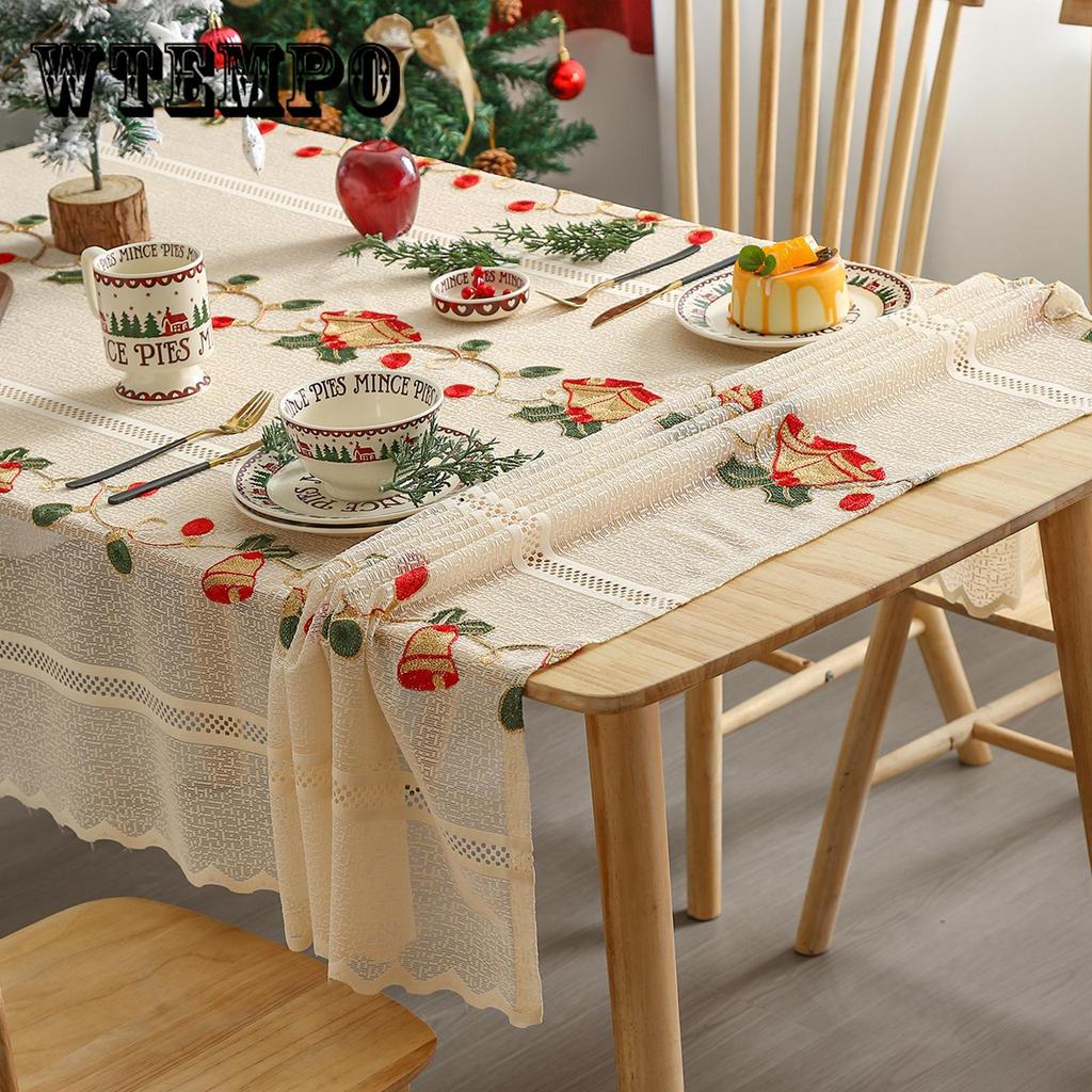 Vintage French Embroidered Lace Tablecloth - White, Nordic-Inspired Polyester Dust Cover for TV Stand, Wine Cabinet & Shoe Rack