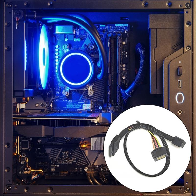 50cm Oculink PCIe SFF8611 Male To SFF8639 Female U3 Hard Drive Cable for NVMe and PCIe