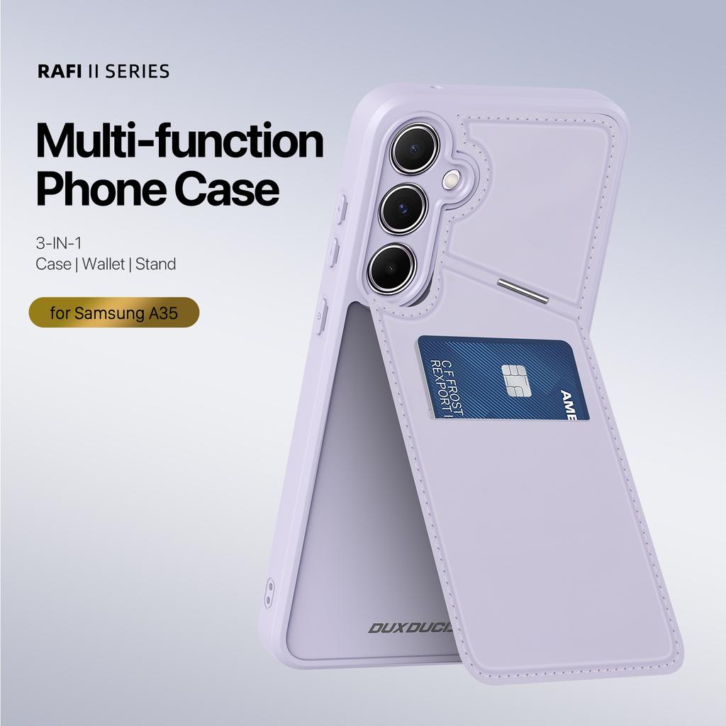 DUX DUCIS Rafi II Series for Samsung Galaxy A35 5G Case RFID Blocking Card Slot PU+TPU Phone Cover