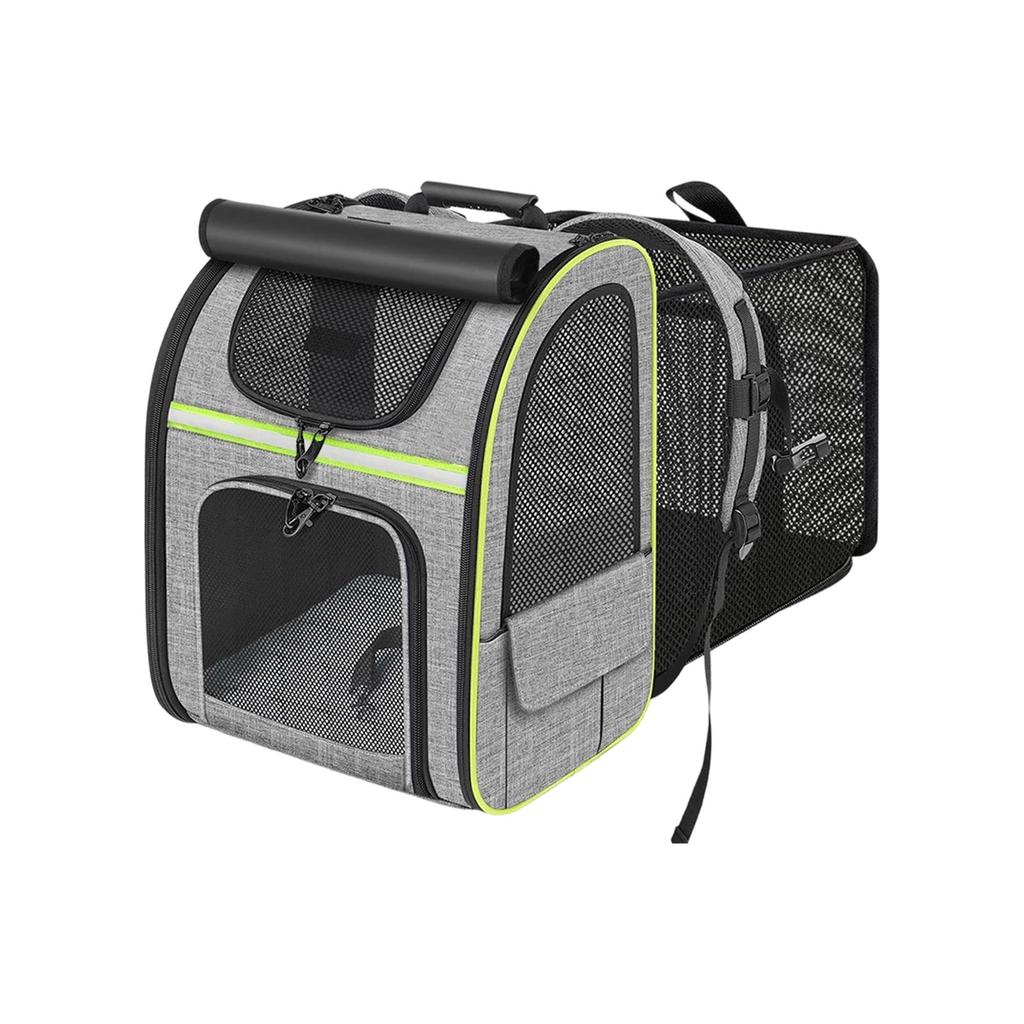 Expandable Pet Carrier Backpack Lightweight Portable Mesh Ventilated Small Dog Cat Travel Bag with Multiple Access Points and Adjustable Straps