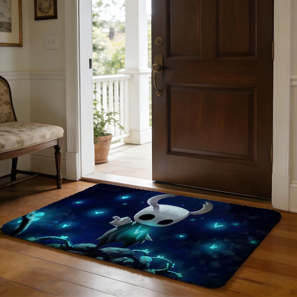 

Floor Mat Soft Flannel Rug Non Slip Absorbent Mat for Bathroom Bedroom Home Decor H Hollow K Knight 50x80cm