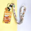 ABS ID Protection Card Case Cartoon Printing Long Lanyard Card Case Anti Loss Card Sleeve