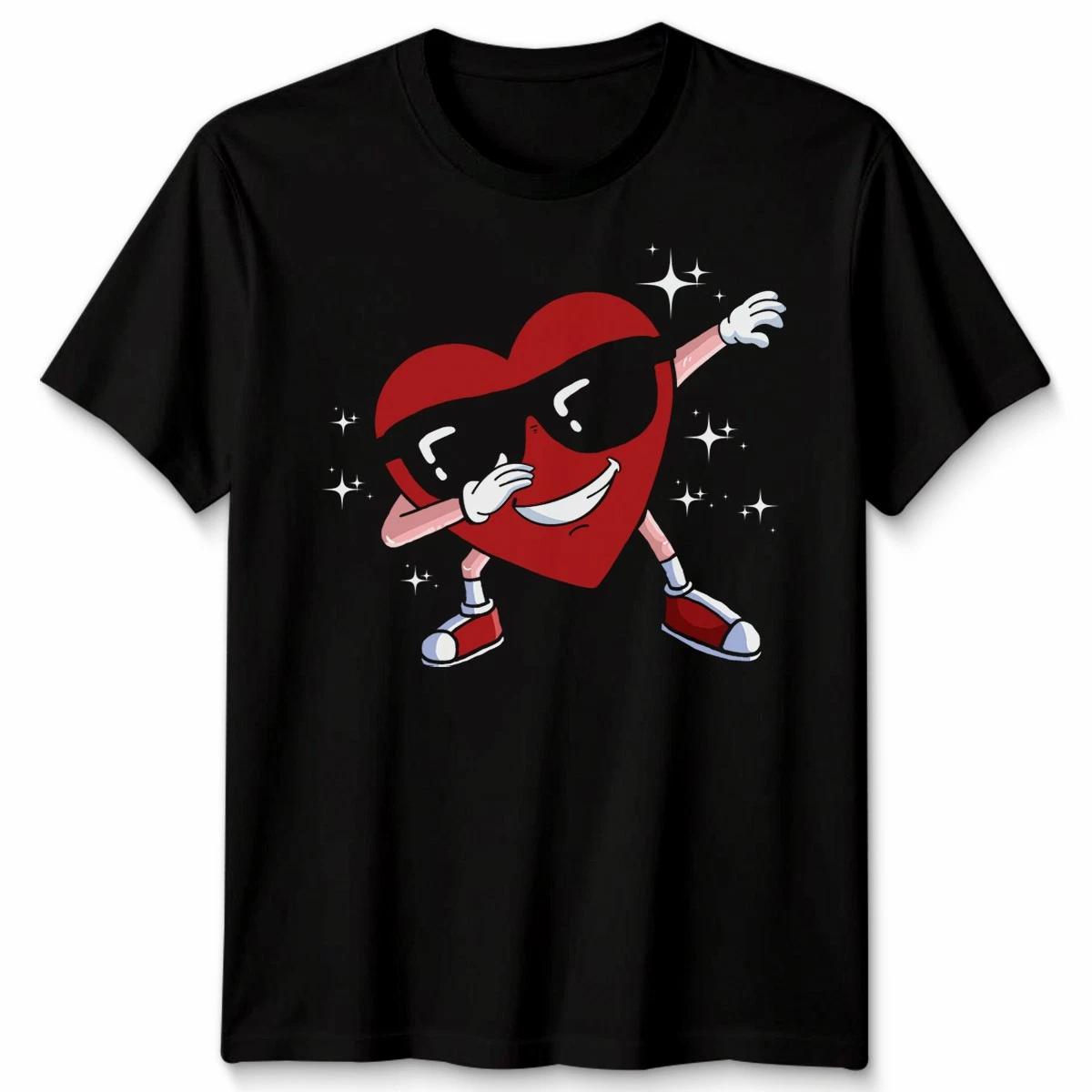 Dabbing Heart Character Dance Pop Culture Men’s T-Shirt Women’s Tee Graphic Top XL