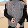 Fashionable and Versatile Pullover Solid Color Knitted Vest Autumn New Slimming Commuter Sweater