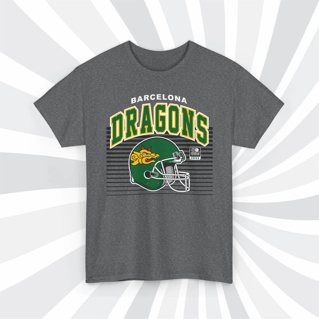 Barcelona Dragons 1991 WLAF Vintage Football Helmet T shirt