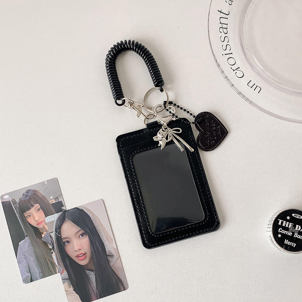 Photocard Holder Idol Photo Protector Photo Binder Idol Photo Sleeves Holder Pearl Keychain Student Stationery Supplies