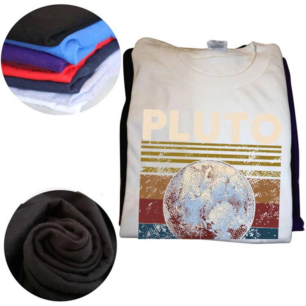 Never Forget Pluto Vintage Retro T-Shirts Men Cotton T Shirt Astrological Lover Planet Short Sleeve Tees Tops Short Sleeve