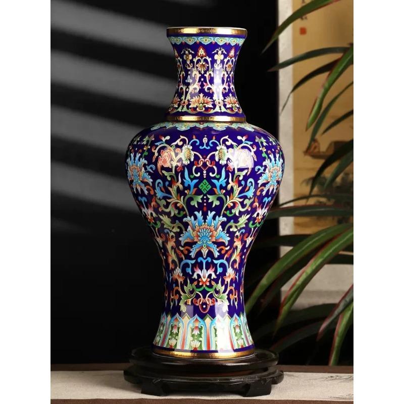 37cm Jingdezhen Ceramic Antique Enamel Colored Vase Flower Arrangement Chinese Style Home, Living Room, Decoration and Ornaments