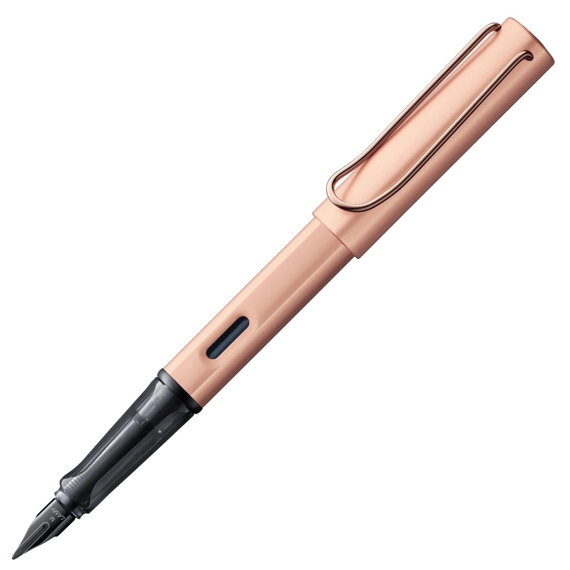

LAMY Lx Rosegold Fountain Pen Elegant Aluminum Body with Palladium Stainless Steel Clip Steel Extra Fine Includes LAMY T10 Blue Ink Cartridge -