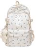 Stilfull Blomstret Ryggsekk For Jenter Nylon Skoleveske Med 14-tommers Laptop-oppbevaring