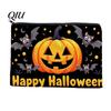 Festive Pumpkin Print Bag Halloween Storage Bag, with Ghost Pattern Design, Thickened Pencil Case Canvas Cosmetic Organizer, for Travel Stationery