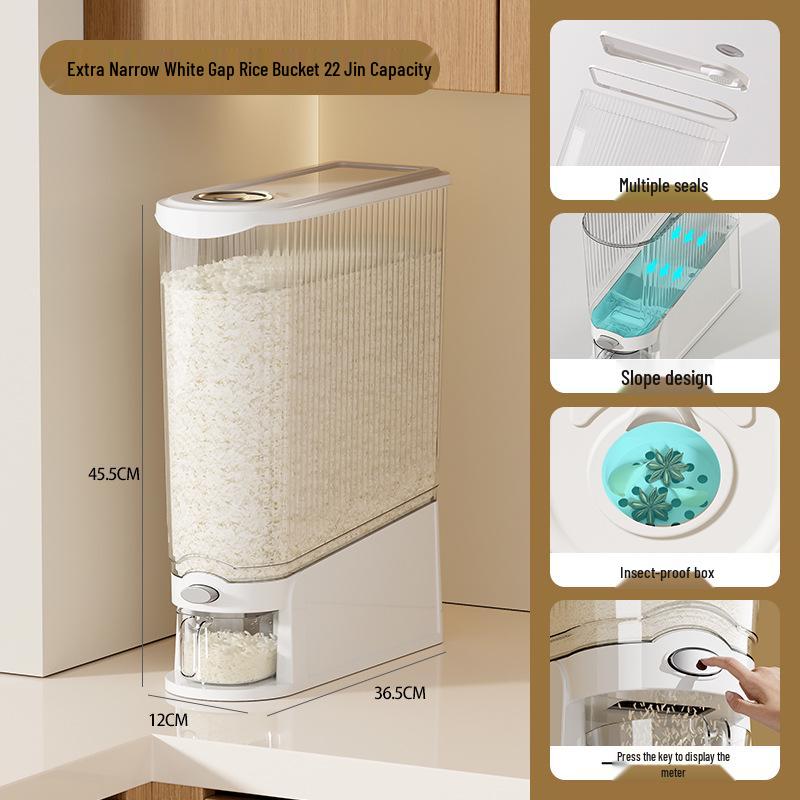 Gap Rice Bin: Moisture & Insect-Proof Sealed Kitchen Grain Storage Container 12 Jin