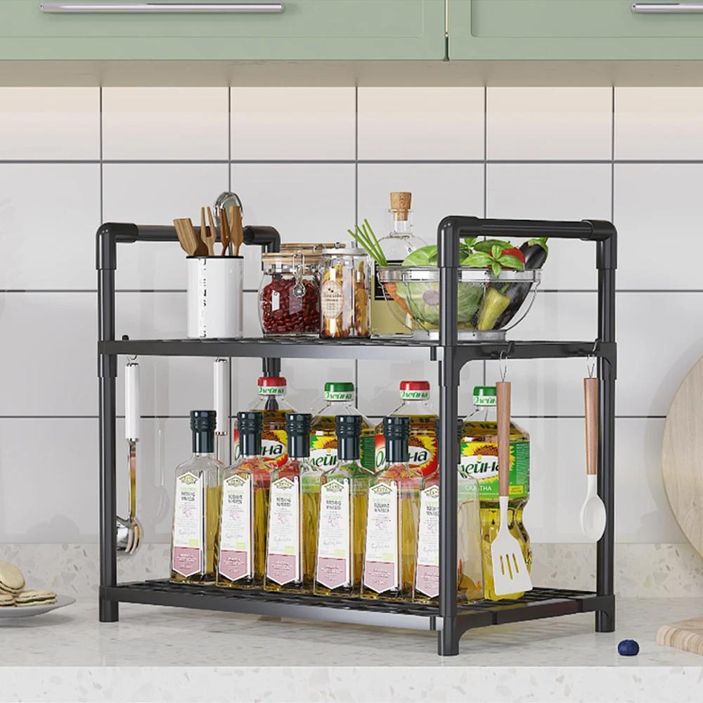 2/3 Layers Kitchen Storage Shelf Save Space High-capacity Multifunctional Seasoning Rack Modern Minimalism Organizer Kitchen