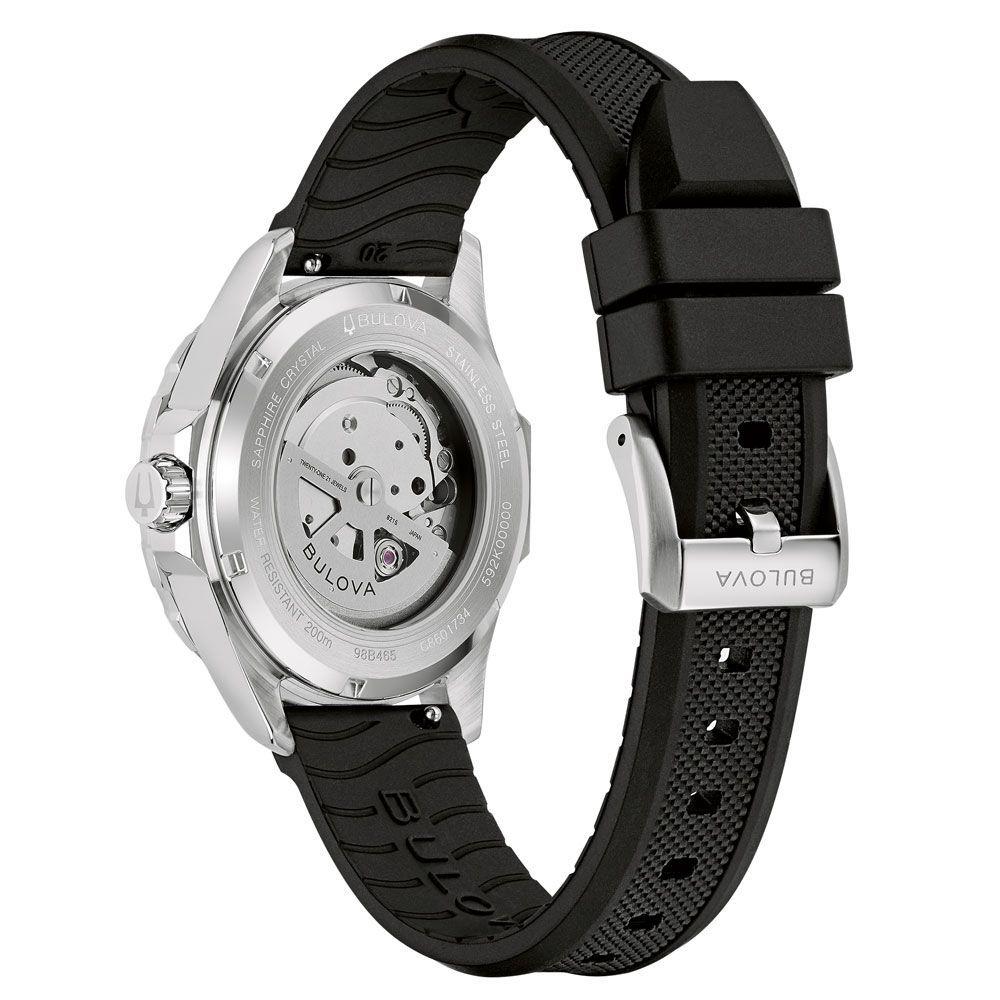 Used [BULOVA Hand Towel Present] Bulova BULOVA Watch Men's Automatic Winding Marine Star Black 98B465 Domestic Genuine Product 3 Year Manufacturer's