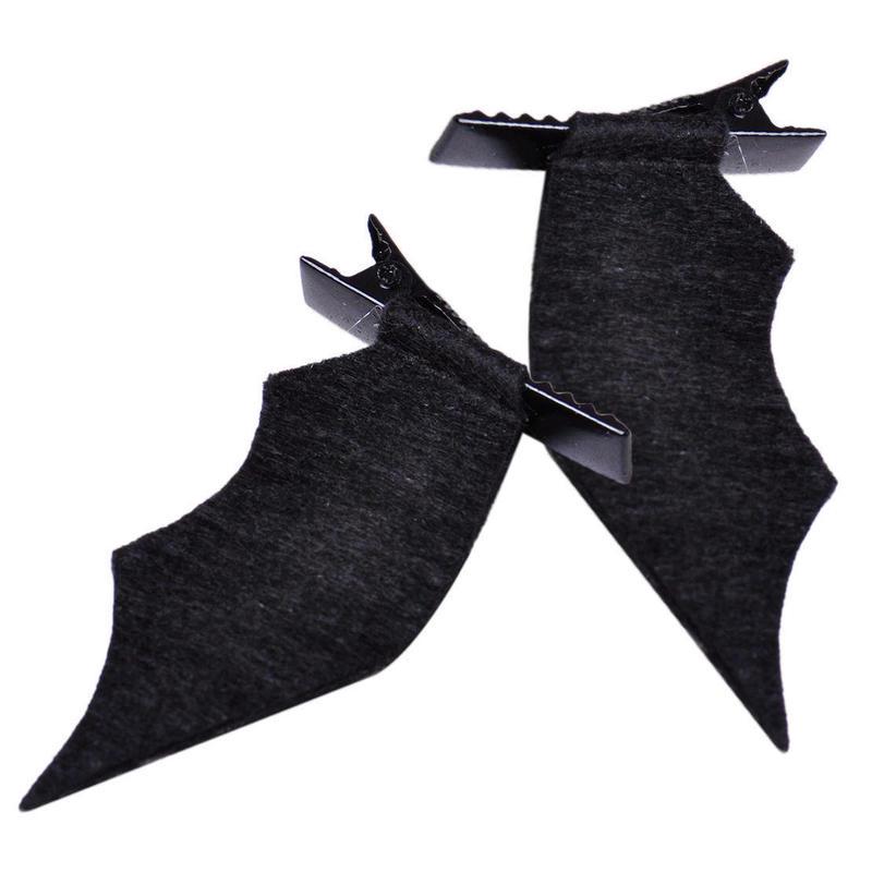 2Pcs Women Bat Hair Clips Hairpin Cloth Black Little Devil Wings Cosplay Prop 2Pcs Women Bat Hair Clips Hairpin Cloth Black Little Devil Wings Cosplay Prop