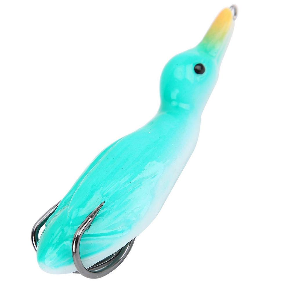 Artificial Duck Shape Fish Bait Lifelike Soft Silicone Lure Fishing Swimbait with HookGreen