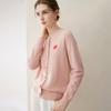 Women's 100% Pure Cashmere Cardigan with Colored Buttons, Round Neck, and Fruit Embroidery.