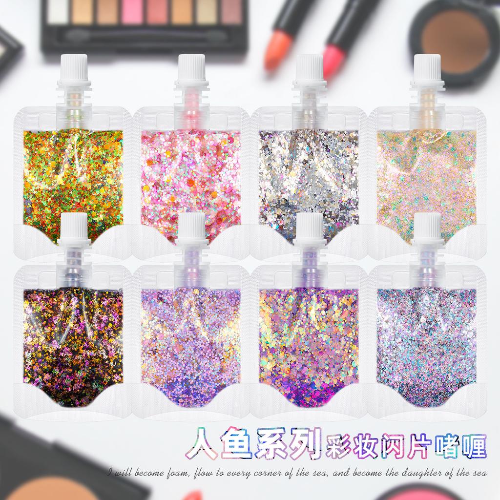 Mermaid Gel Body Glitter Sparkle - 8 Color Pack Eye Shadow Face Stickers Ocean Mermaid Makeup