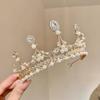 Pearl Rhinestone Bridal Headbands Crystal Bridal Crown Princess Diadem  Women Bride