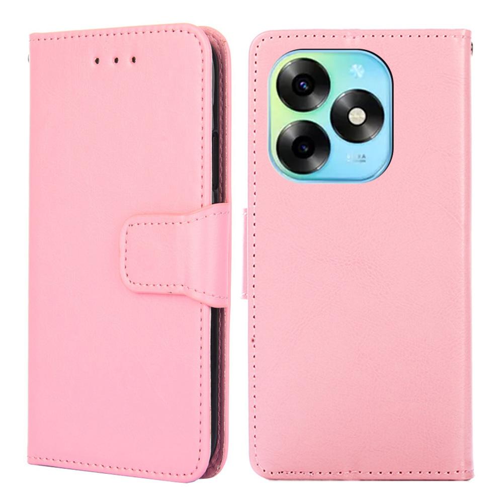 

For itel S23+ Case TPU+PU Leather Wallet Stand Anti-Drop Phone Cover Pink