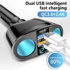 12V/24V Vehicles Lighter Socket Double USB Type C Quick Charging Car Charging Splitter Adapter with LED Display