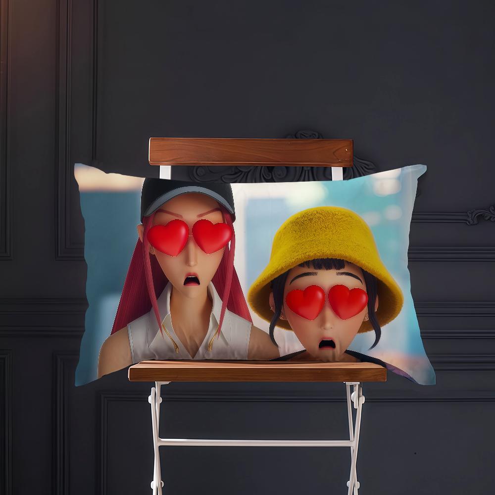 Anime Funny Meme K-Kpops D-Demon H-Hunters Cushion Cover Rectangle Pillow Cover Home Sofa Living Room Coffee Shop Pillowcase