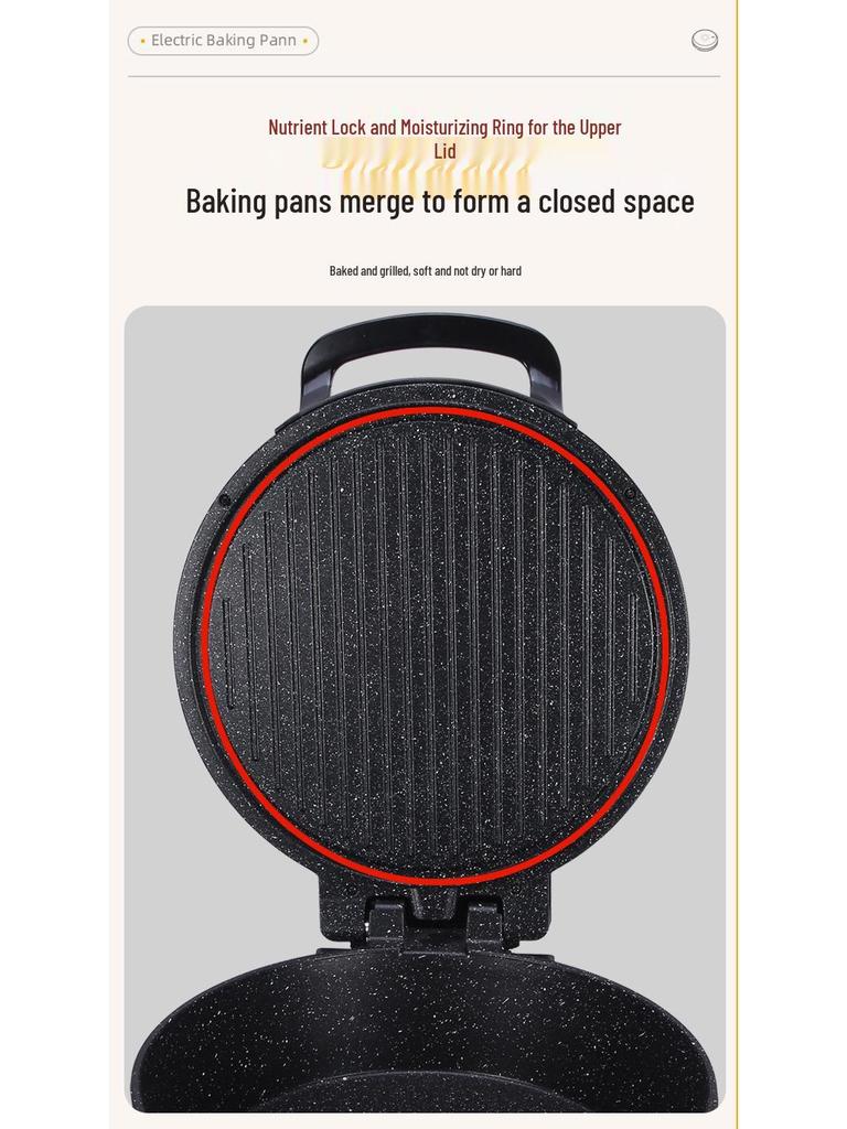 Electric Double-Sided Non-Stick Griddle for Eggs, BBQ, and Pastry