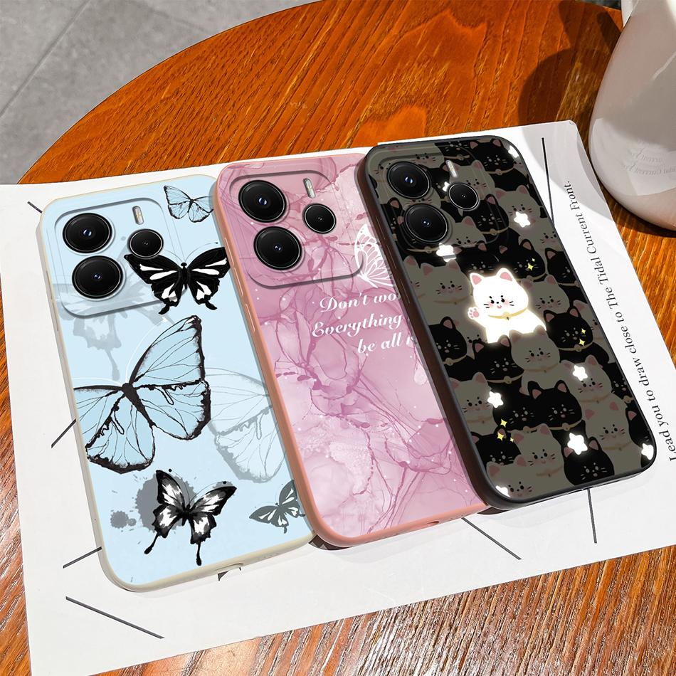For Redmi Note 14 Pro Plus Case Cartoon High Quality Phone Cover For Xiaomi Redmi Note14 Pro+ Soft Liquid Silicone Back Covers