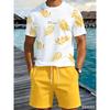 2026 Summer Men's Short-Sleeved Shorts Set with Pattern Printing Street Casual Fashion Comfortable and Soft