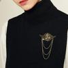 Gothic Wing Vintage 3D Chain Brooch And Hair Clip Multipurpose Alloy Accessory For Costume Parties