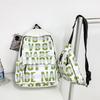 School Bag Student Printed Letter Backpack Wind Casual Simple Large Capacity Female Contrasting Color Junior High School Student Campus School Bag