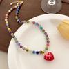 Colored Necklace Adjustable Beads Chain Creative Collarbone Chains  for Women