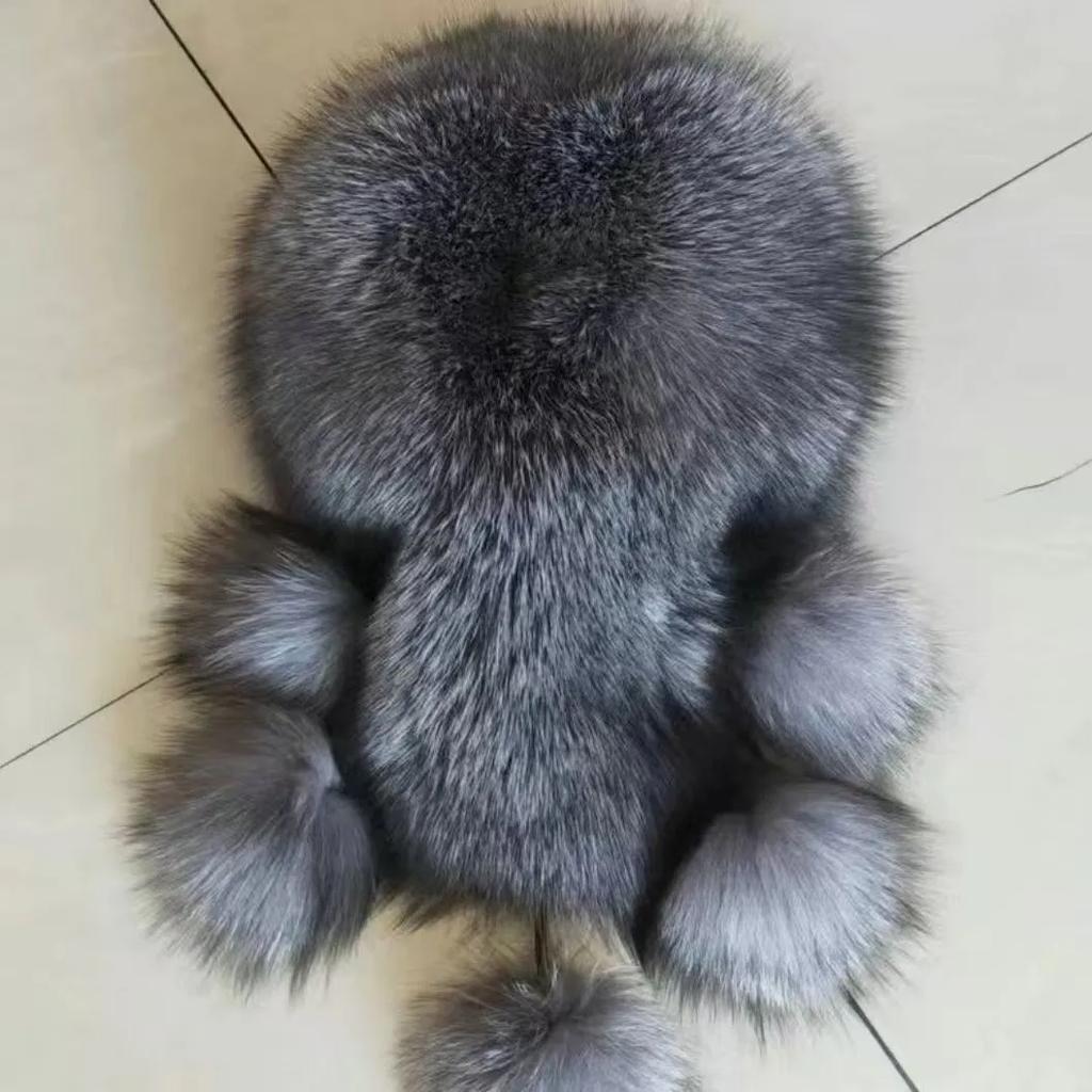 WTEMPO Furry Balls Decor Hats Cycling Skiing Faux Fur Inner Faux Leather Hats Autumn Winter Outdoor Men's Windproof Cold-proof Warm Plush Bomber Hats