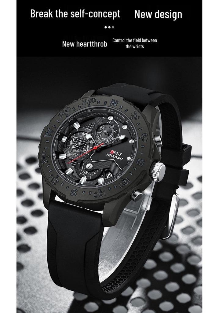 OFNS Men's Quartz Chronograph Watch: Fashionable, Simple, Waterproof with Calendar Function