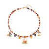 Festive Halloweens Necklace Featuring Spiders Designs Alloy Chain With Crystals Embellishments for Costume Accessories